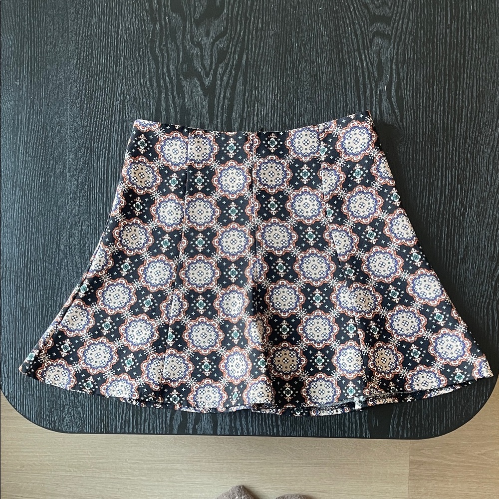 Lush Black and Brown Mini Skirt